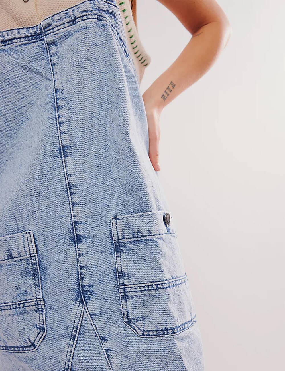 Sweetkama – wholesale Overalls – Women's – Ladies Pocket Denim Mini Overall Dress SKD54911