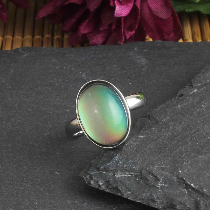 ZAD - Wholesale Cocktail/Statement Ring - Adjustable Oval Mood Ring