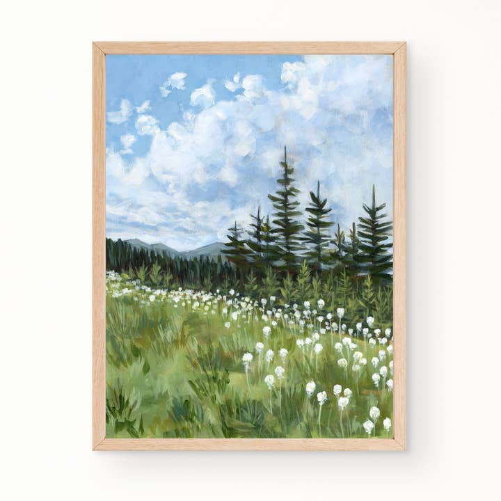 "Idaho Bear Grass" Landscape Fine Art Print for wholesale by Shelly Cluff Art
