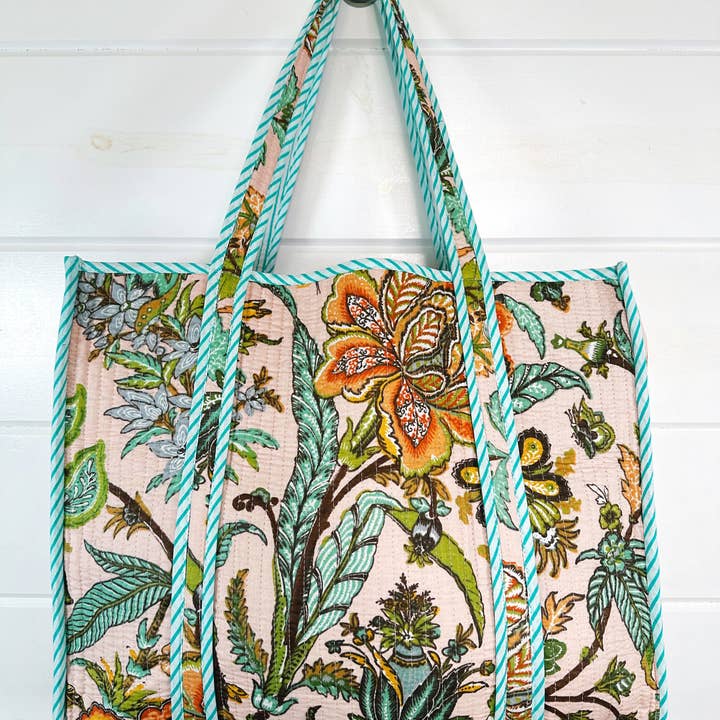 Folklore Couture - Wholesale Tote Bag - Women's - Quilted Tote Bag | Botanical Tote Bag | Large Shopping Tote 1