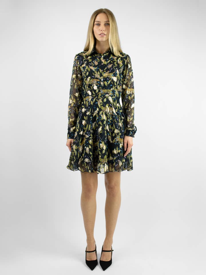 Amelia Black Onyx Lurex Mini Dress for wholesale by Arara