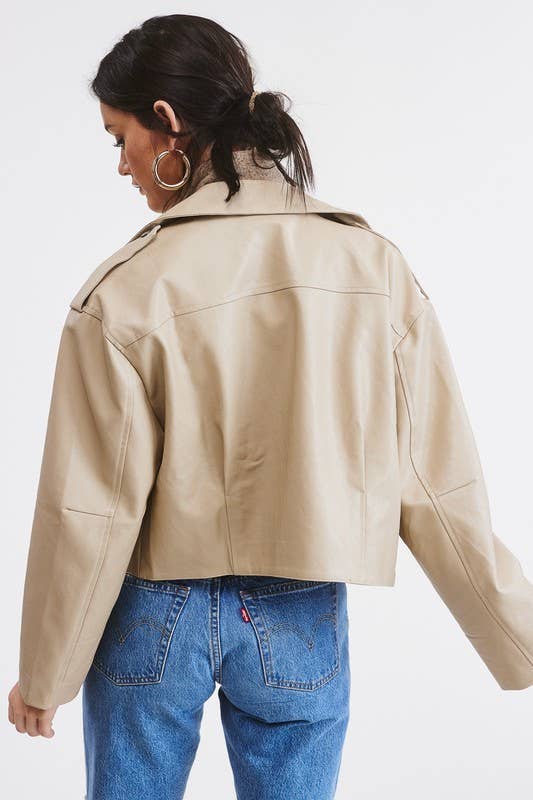 Mimosa - Wholesale Leather Jacket - Women's - Faux Soft Leather Biker Jacket with Front Zipper1