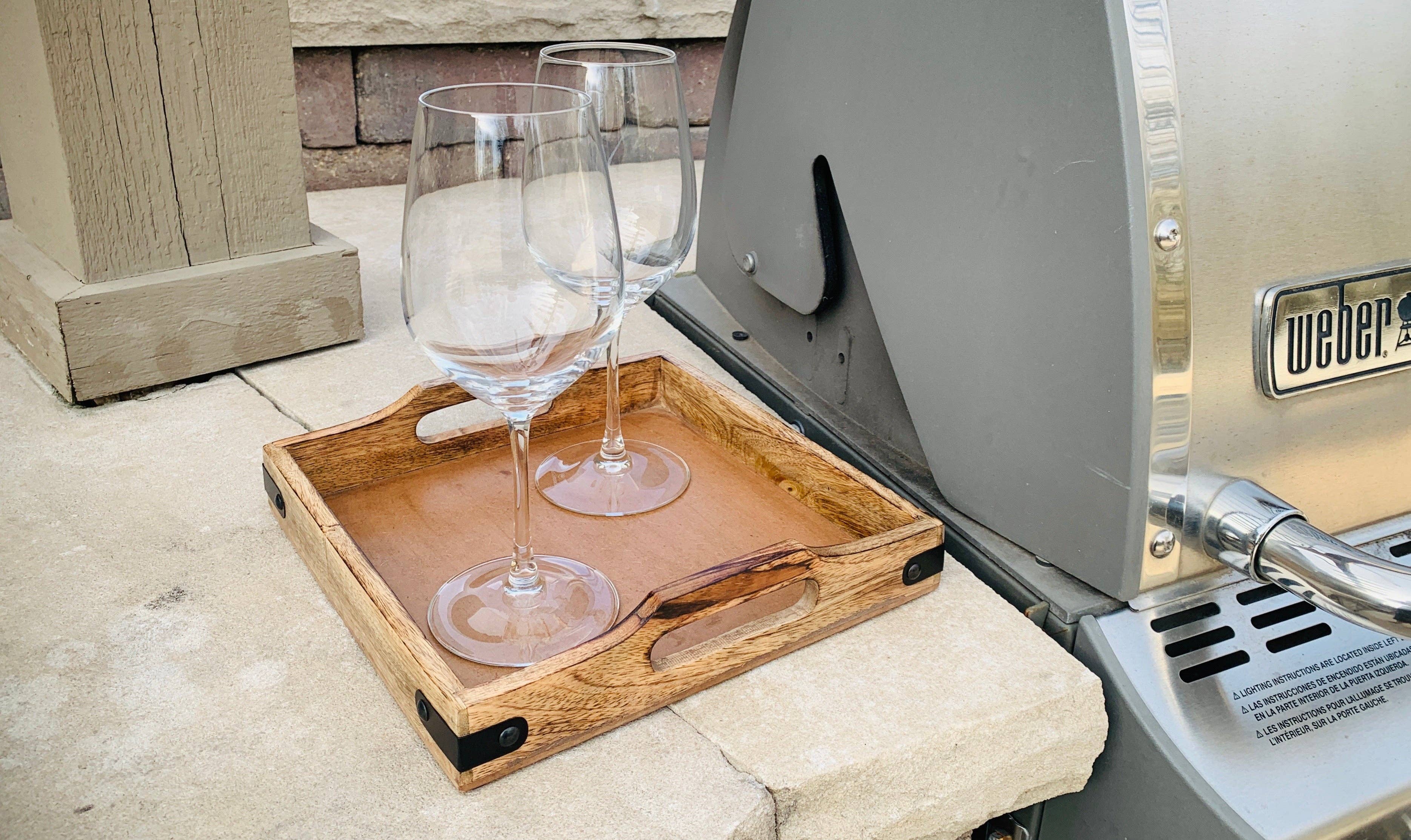 Lungta Imports - Wholesale Serving tray - Set of 3 Nesting Country Style Wooden Serving Trays4