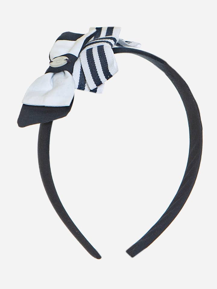 Navy Blue headband with bows for wholesale by Patachou