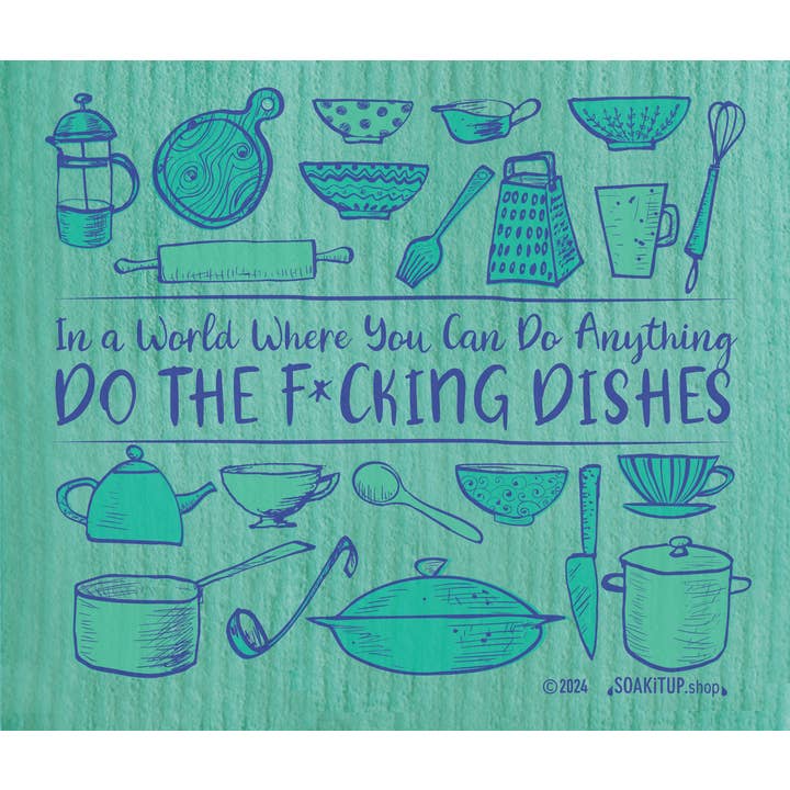 Where You Can Do Anything Do the F**king Dishes Swedish Clot for wholesale by Soak iT Up Eco-friendly Greetings + Gifts