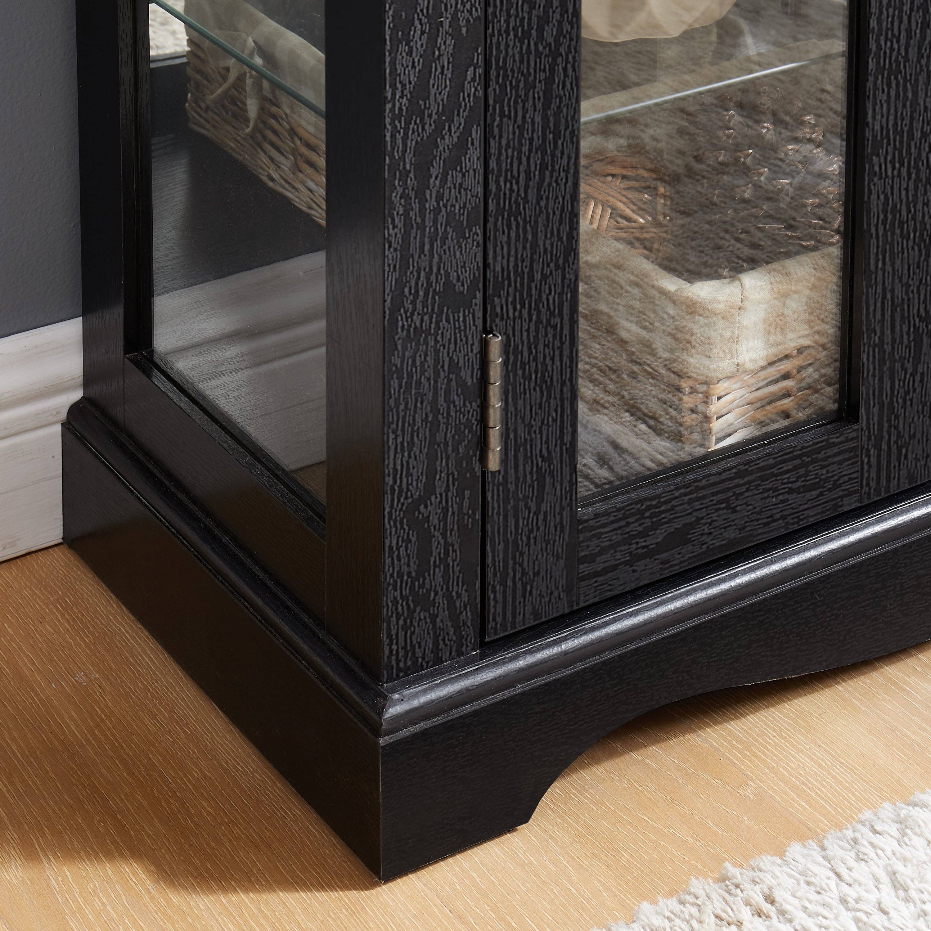 39F Inc. - Wholesale Cabinet - Lighted 6-Tier Glass Curio Display Cabinet with Wood Frame23