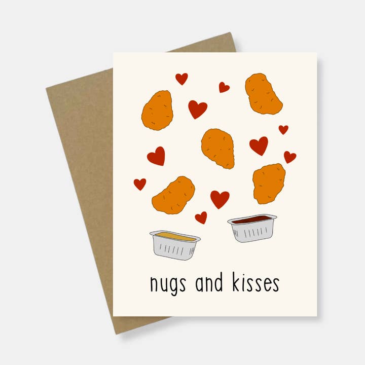 Carte de vœux | Nuggets et bisous pour la vente par Noteworthy Co