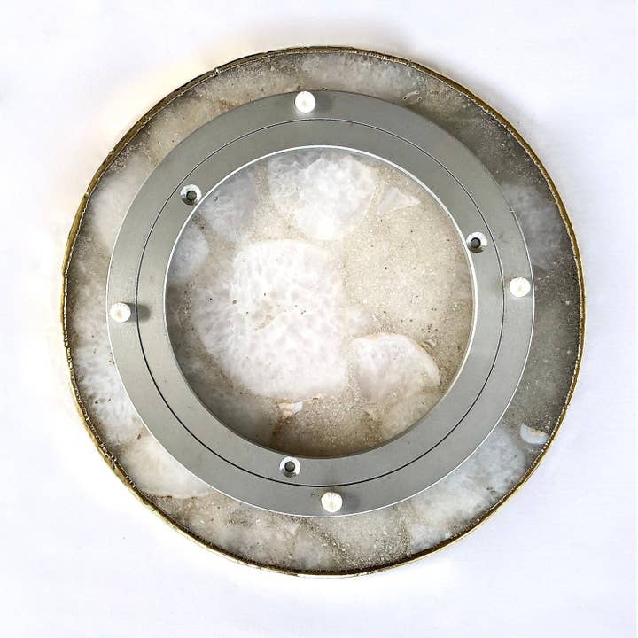 The Tangerine Store - Wholesale Lazy Susan - Amethyst Agate LazySusan | Countertop | Turntable | Centrepiece |2
