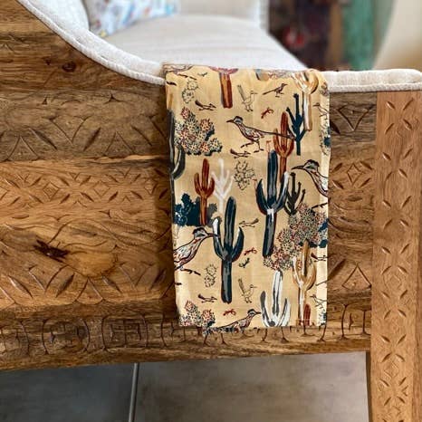 Cher the Fire - Wholesale Tea Towel - Linen Tea Towel, Roadrunner's Quest - Southwest6