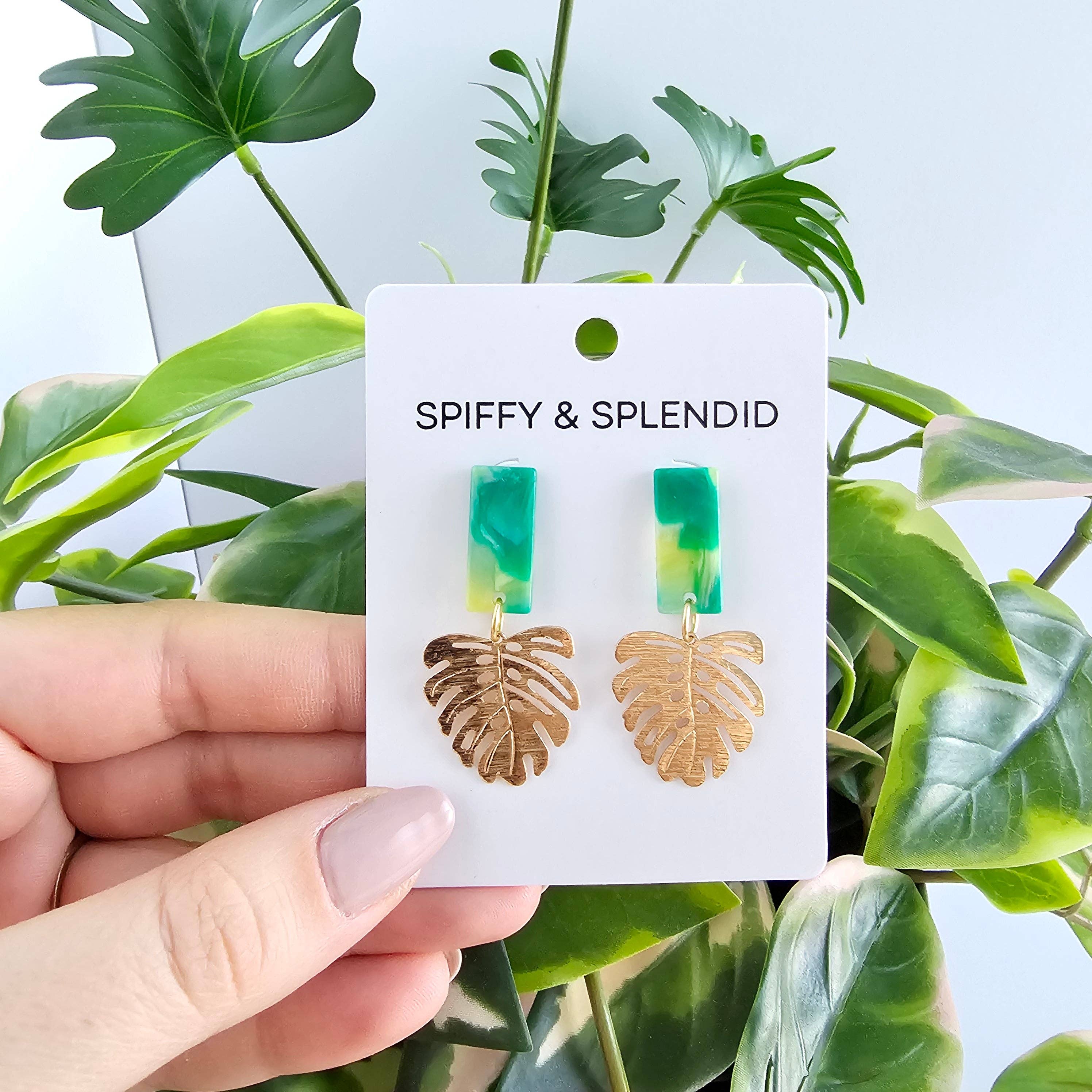 Spiffy & Splendid - Wholesale Dangle Earrings - Mini Belize Earrings - Green // Resort, Plant, Jewelry11