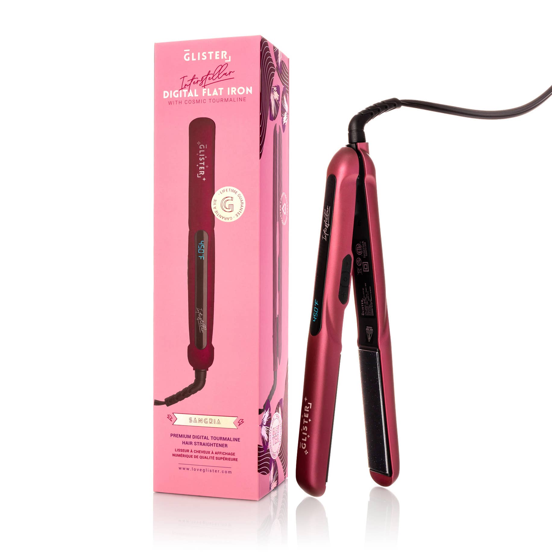 Glister - Wholesale Straightener/Flat Iron - Glister 1.25" Digital Tourmaline Flat Iron Purple w/ Display14
