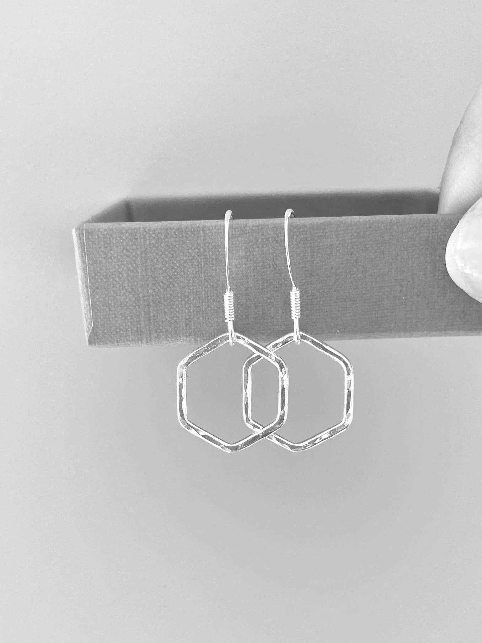 Verve Jewellery - Wholesale Dangle Earrings - Sterling silver hexagon earrings2