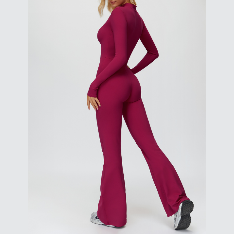 WONDERXFANS – wholesale Unitard – Women′s – Stand-up collar+half-zip sports jumpsuit14