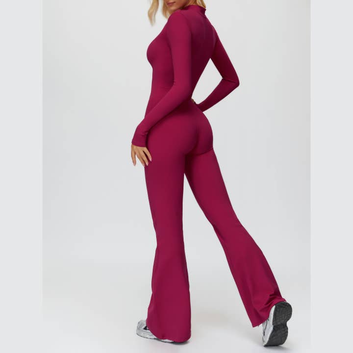 WONDERXFANS – wholesale Unitard – Women′s – Stand-up collar+half-zip sports jumpsuit14