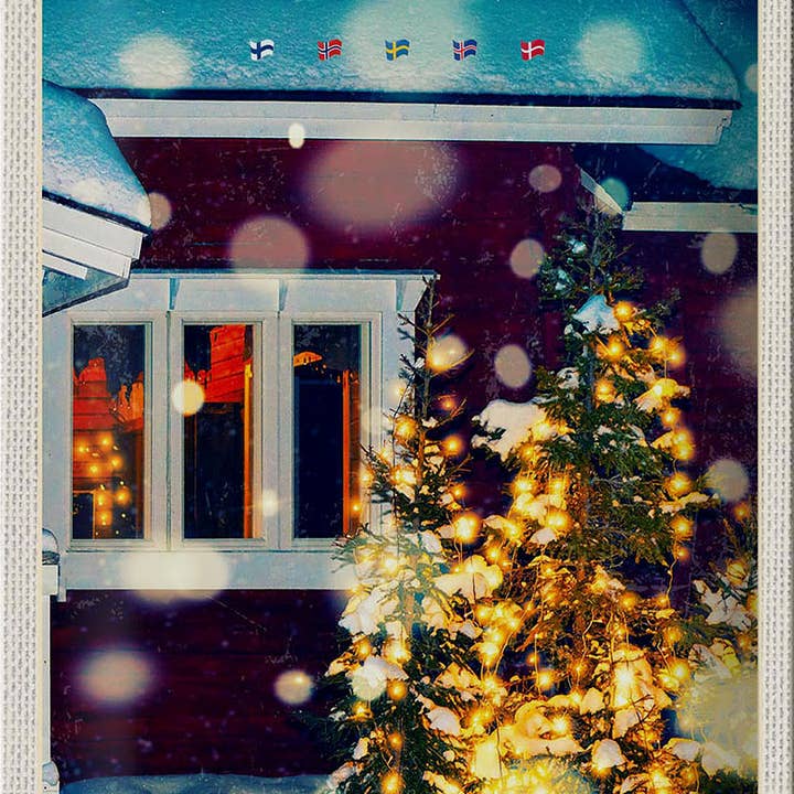 Escandinávia Viagem de Natal 20x30cm Sinal de Lata por atacado de Femer