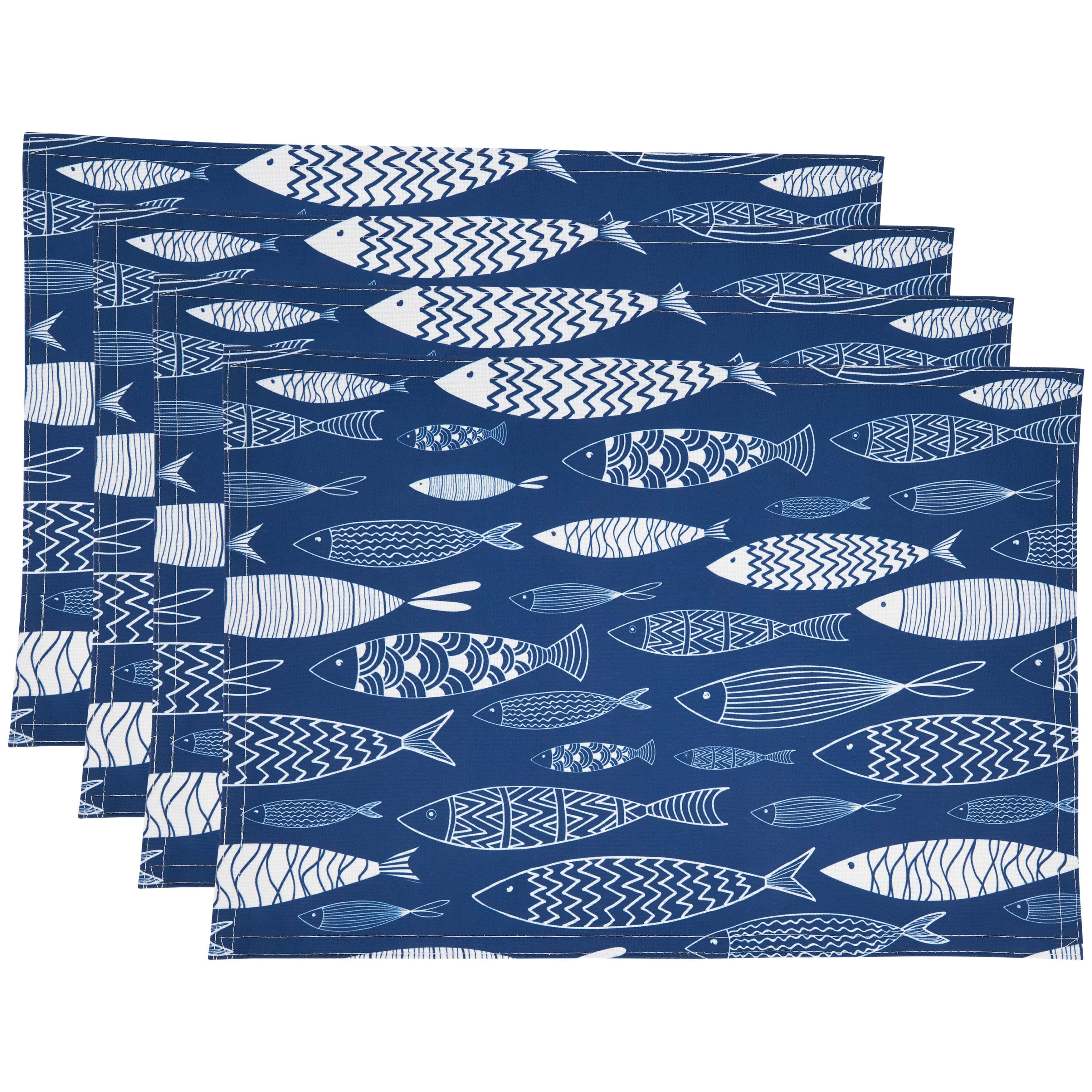 Navy Blue Fish Placemat for wholesale on Faire3