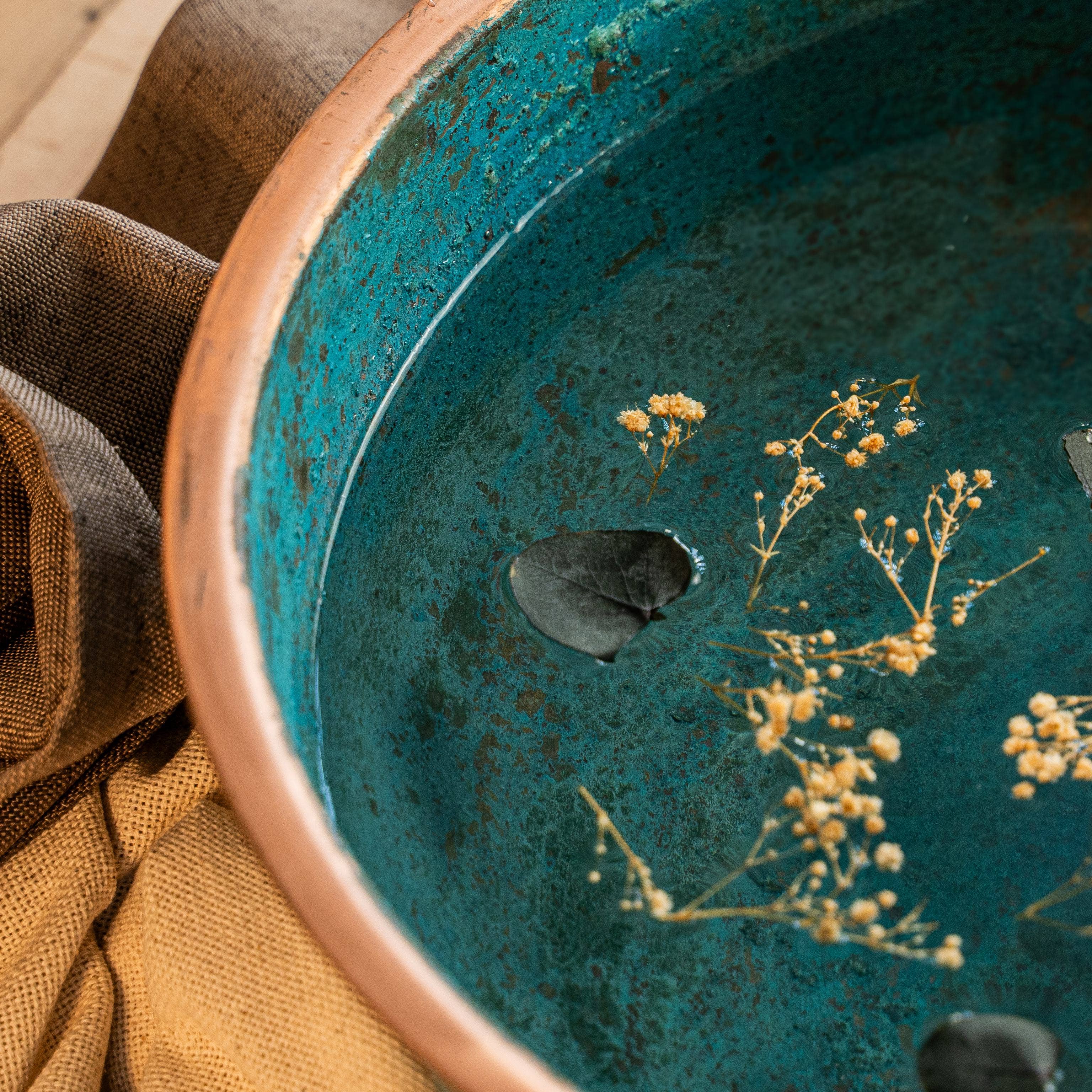 ALFIQ Copper – wholesale Hand/foot soak – Handmade Dark Copper Pedicure Bowl Foot Soaking Bath | Copper Relaxing Basin Spa Foot Warming | 100% Solid Copper5