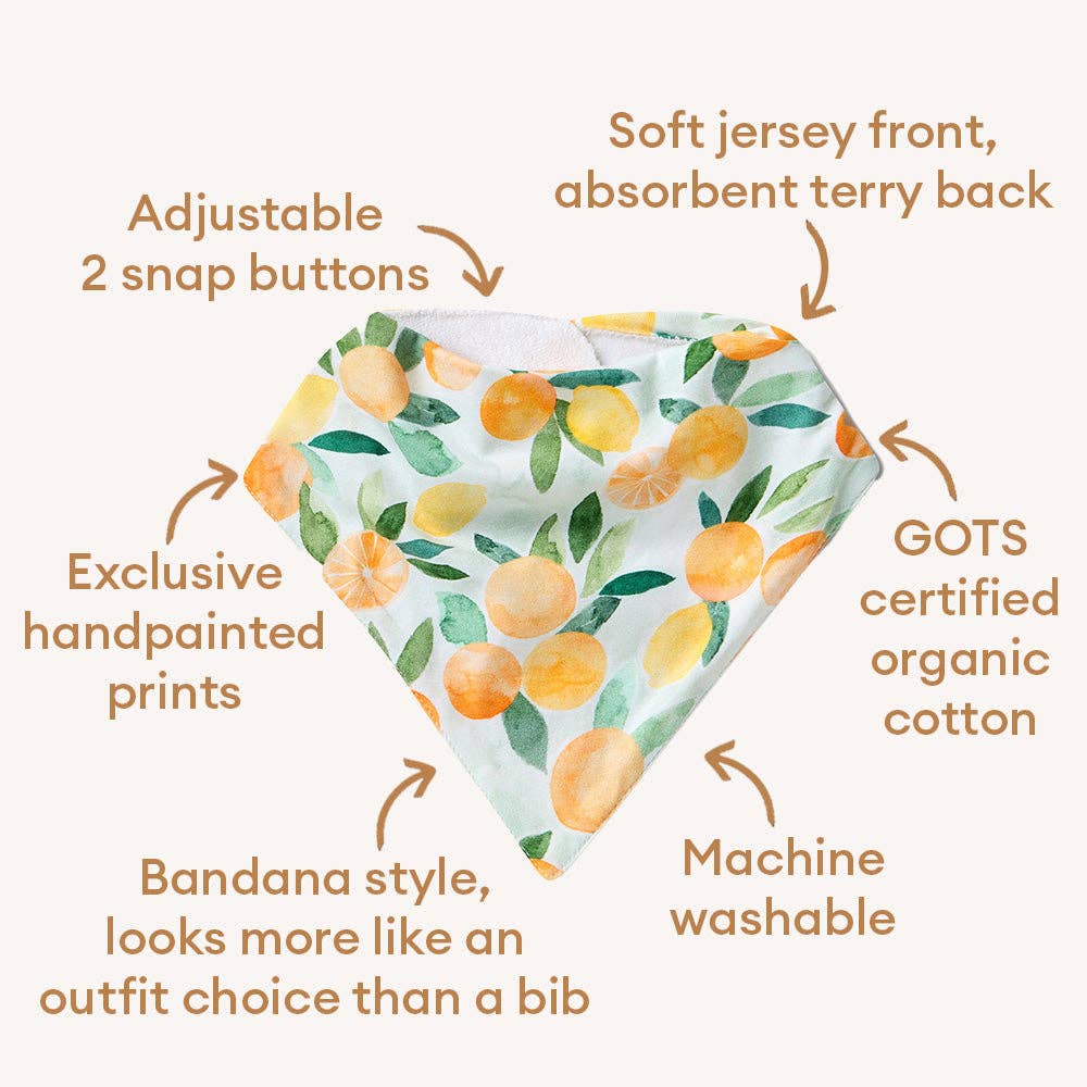 Snuggle Hunny – wholesale Bandana bib – Citrus Squeeze Organic Dribble Bib3