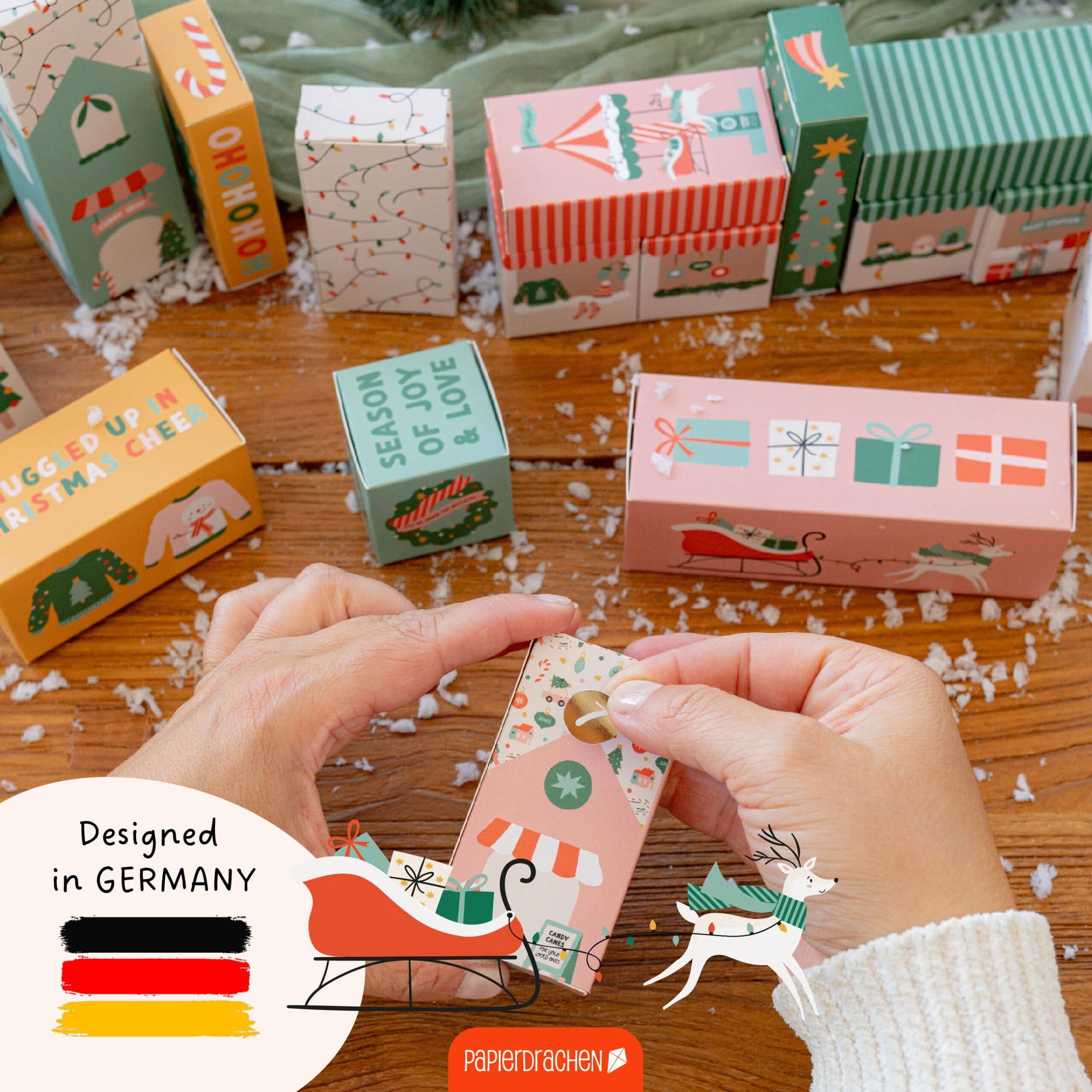 Papierdrachen - Wholesale Advent Calendar - Paper Kite Advent Box World Holly Jolly2