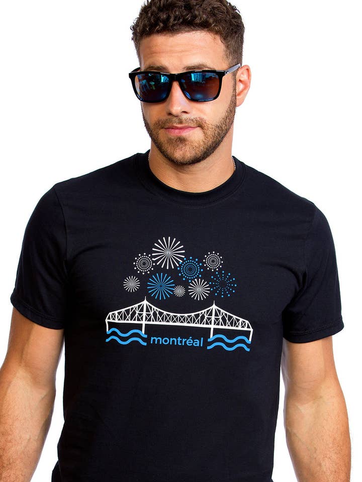 Men’s Jacques-Cartier Bridge T-shirt — Organic cotton for wholesale by PLB Design
