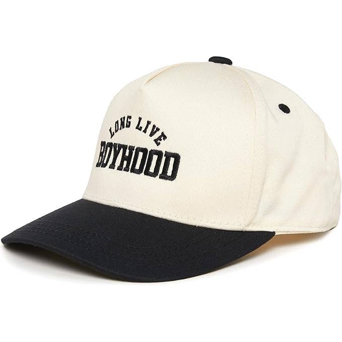 Funky Junque - Wholesale Baseball Cap - Kids - Kids/Baby Two Tone Cap - Long Live Boyhood - Black/Beige1