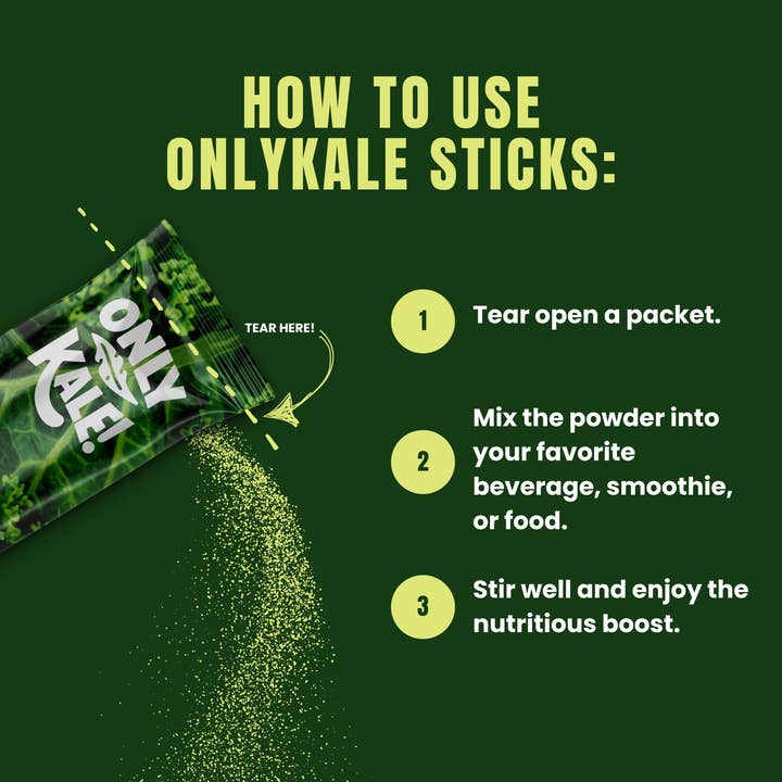 OnlyKale - Wholesale Protein/superfood powder - OnlyKale Sticks – Nutrient-Dense, Organic, On-the-Go Greens3