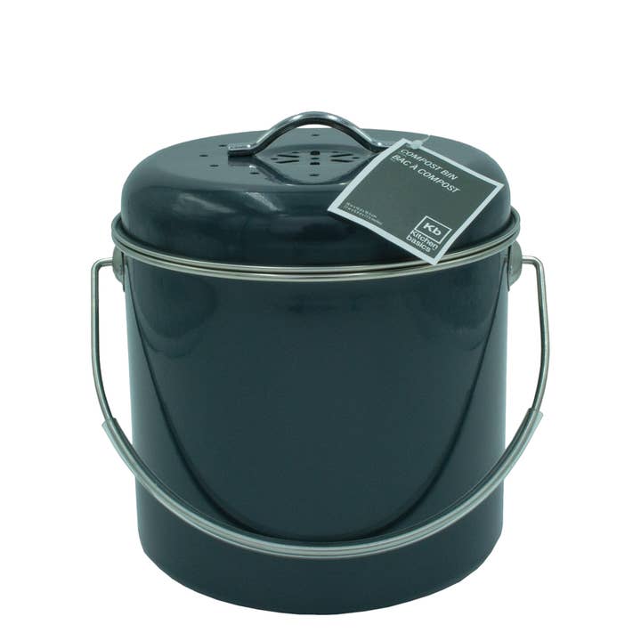 Gris KITCHEN BASICS Corbeille à compost grise avec filtre à charbon, 9 x 7 po, 5,8 W en vente sur Faire1