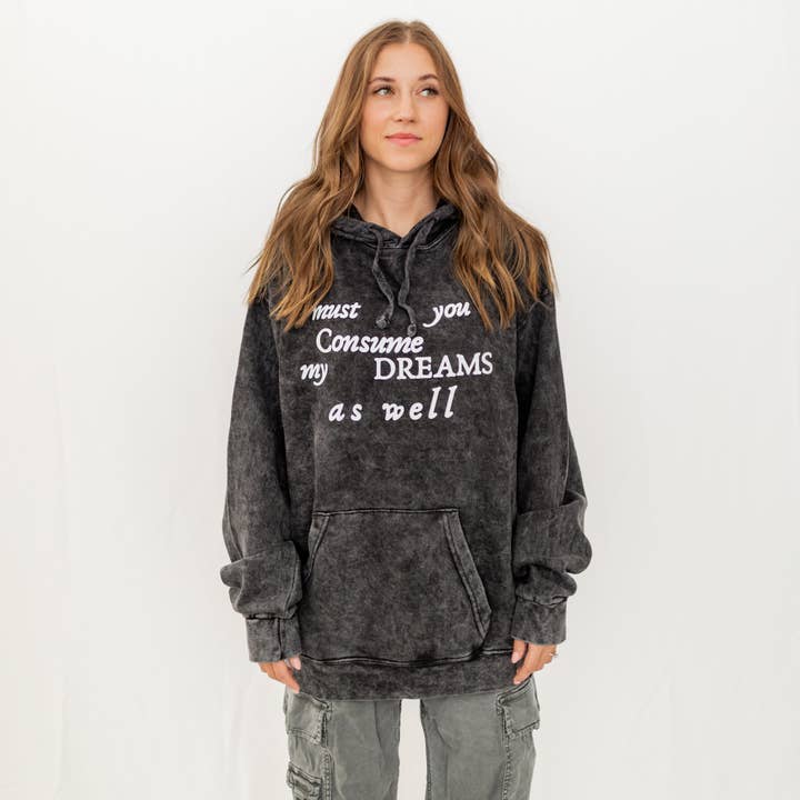 Verbrauche Meine Träume - Mineralgewaschenes Hoodie für den Großhandel von Faeble
