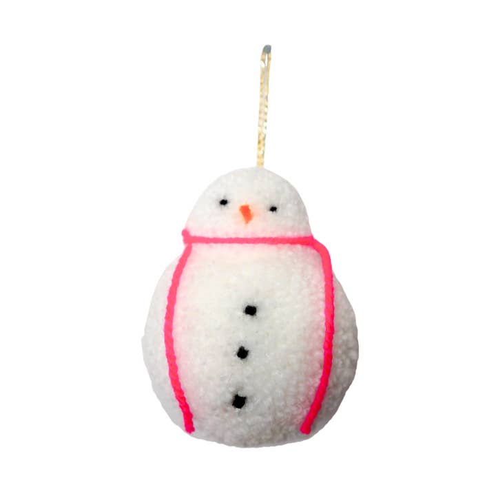 Handmade Snowman Pom Pom Bauble Decoration - Christmas for wholesale by Fat Pom Poms