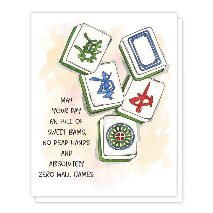 Mahjong Tile Game, Mahjong Greeting Card, Game Night Hostess for wholesale by Eight21 Studios + Unique Greeting Cards, Art and Stationery