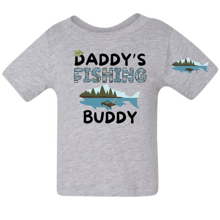 Daddy's Fishing Buddy Toddler Boys Graphic Tee 2T-5T for wholesale by May & Gray