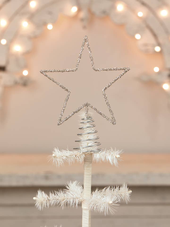 Silver Star Wire Tree Topper for wholesale by Bethany Lowe Designs