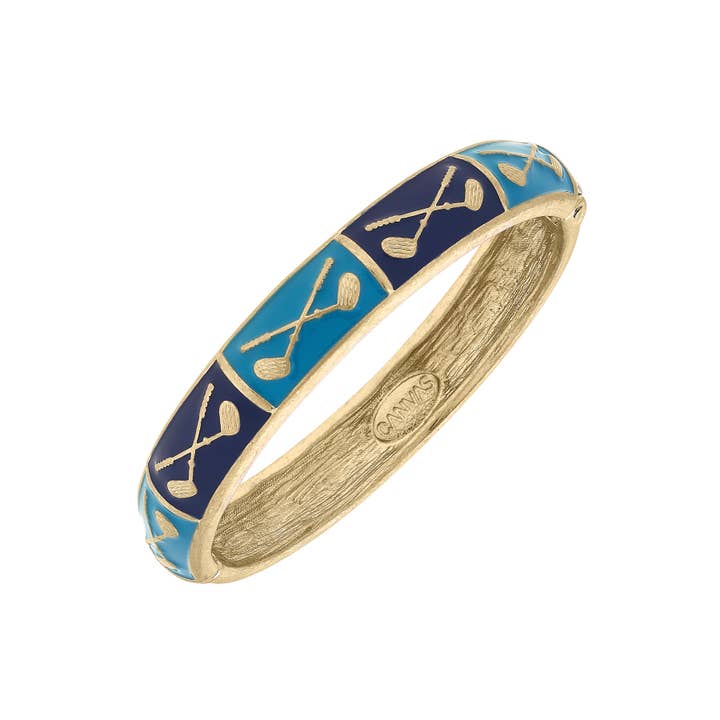 Elena Golf Sculpted Enamel Hinge Bangle for wholesale by Canvas Style