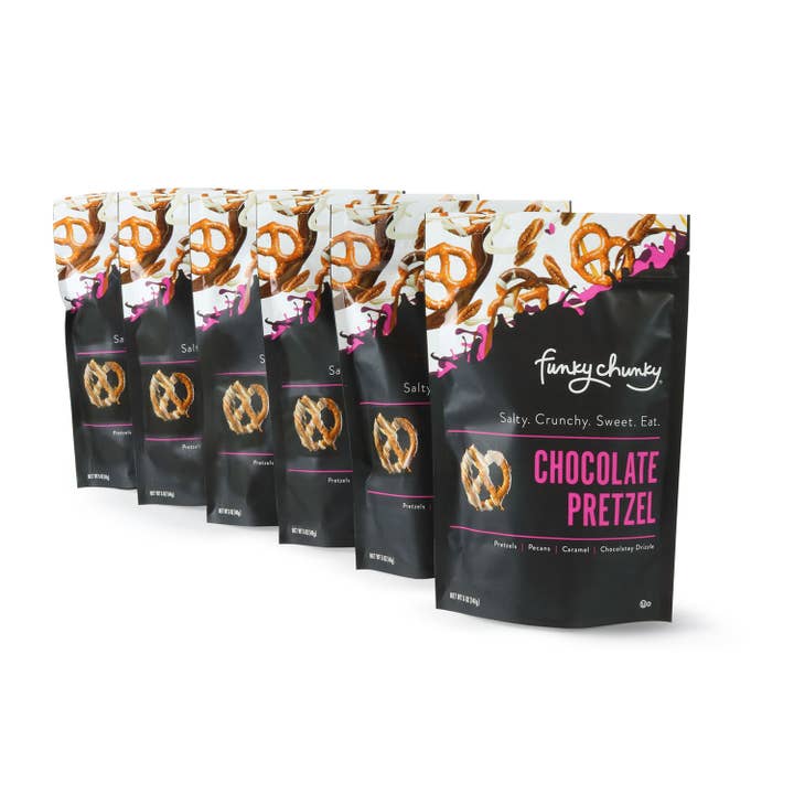 Funky Chunky - Wholesale Pretzels - Chocolate Pretzel | Chocolate Pretzels | 5-ounce Bags 1