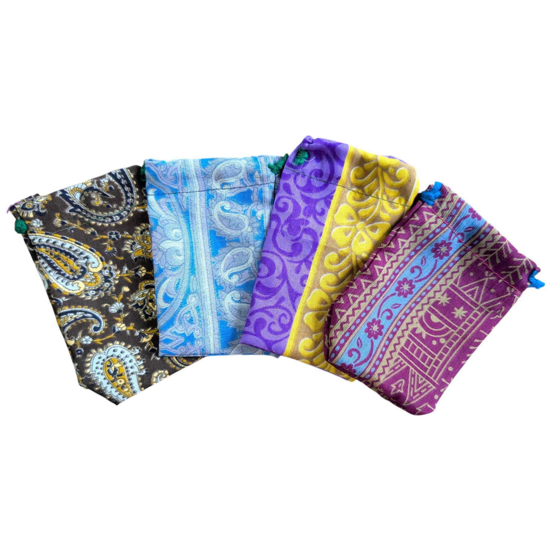 Saraswati Imports - Wholesale Gift Bag - SALE Extra Small Handmade Silk Gift Bags Assorted1