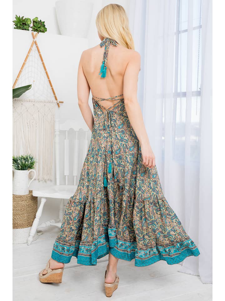 Kathmandu Imports - Wholesale Dress - Women's - Open Back Halter Dress (KT-1319)1