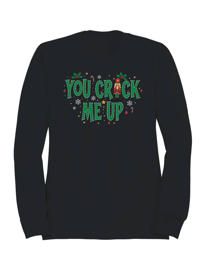 Festive Nutcracker Humor Design Men's Sweatshirt for wholesale by TShirtGuys.com