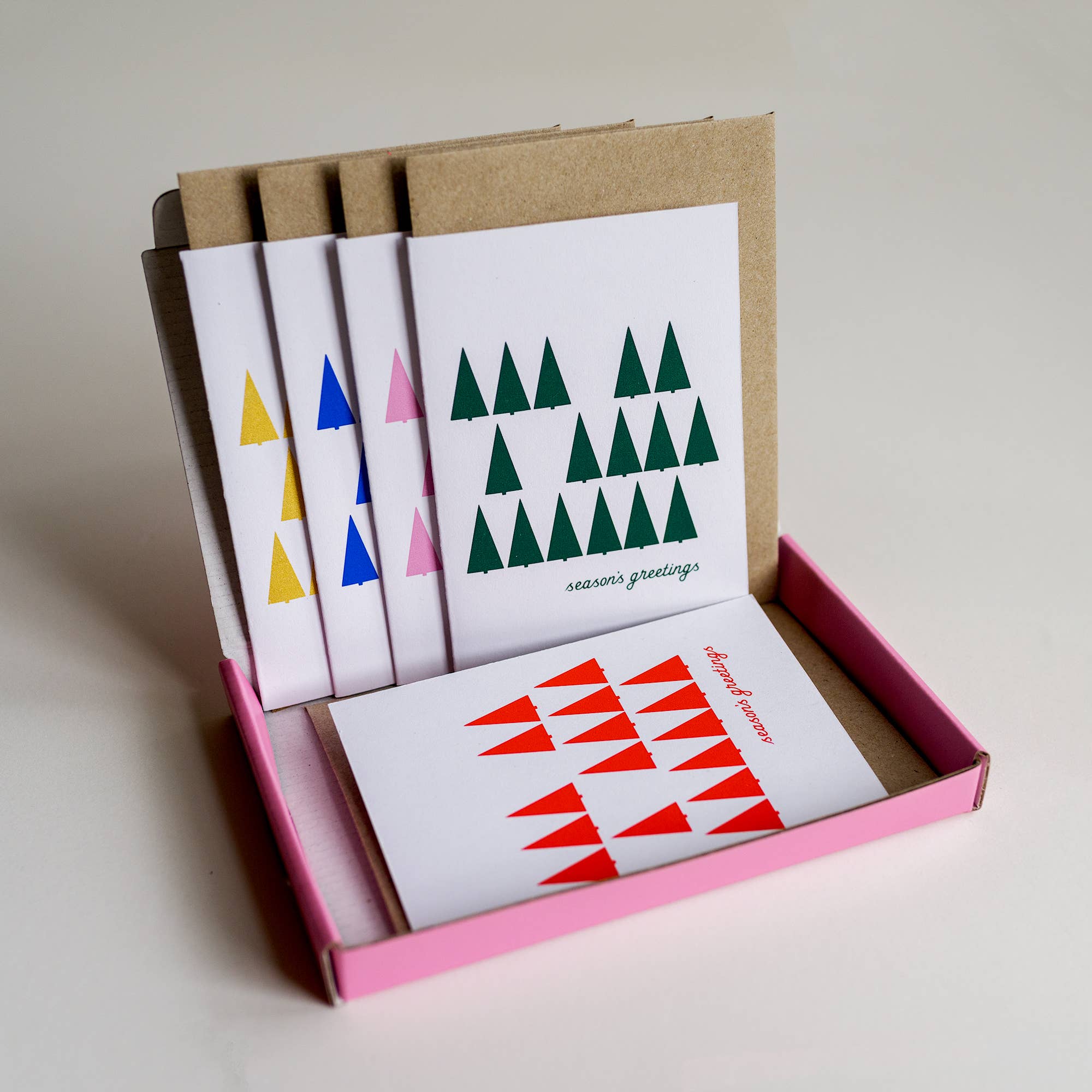 Spin Spin - Wholesale Season's Greetings Card - Screen Printed Season's Greetings Cards (set of 5)2