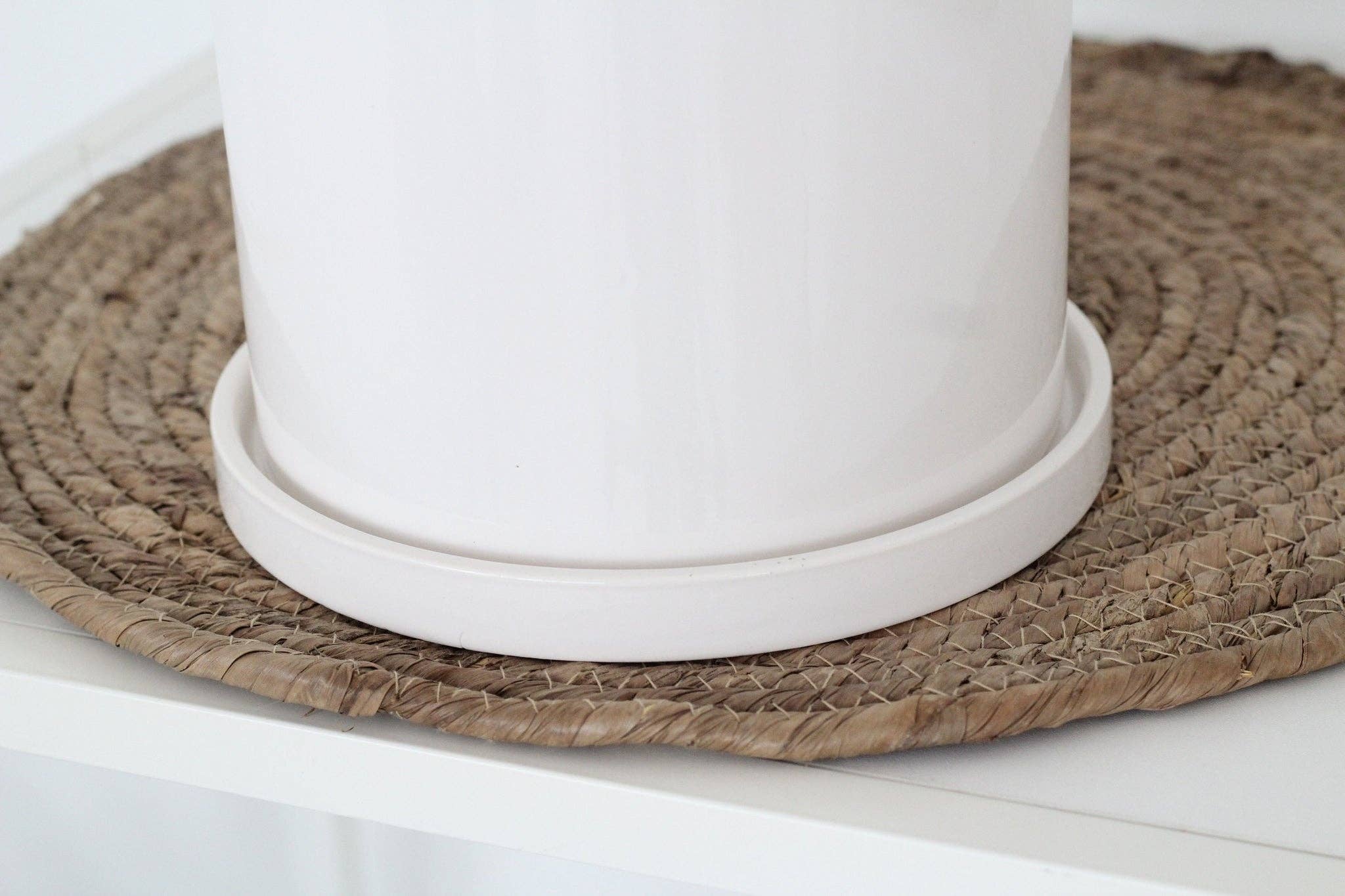 Sprout & About - Wholesale Plant Pot - Small Planter with Saucer in Minimalist Glossy White5