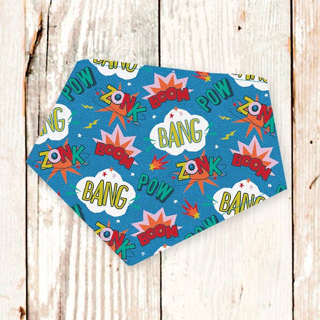 Comic Book Dog Bandana (Superhero, Snap-on, 3 sizes) for wholesale by BibbyBubby