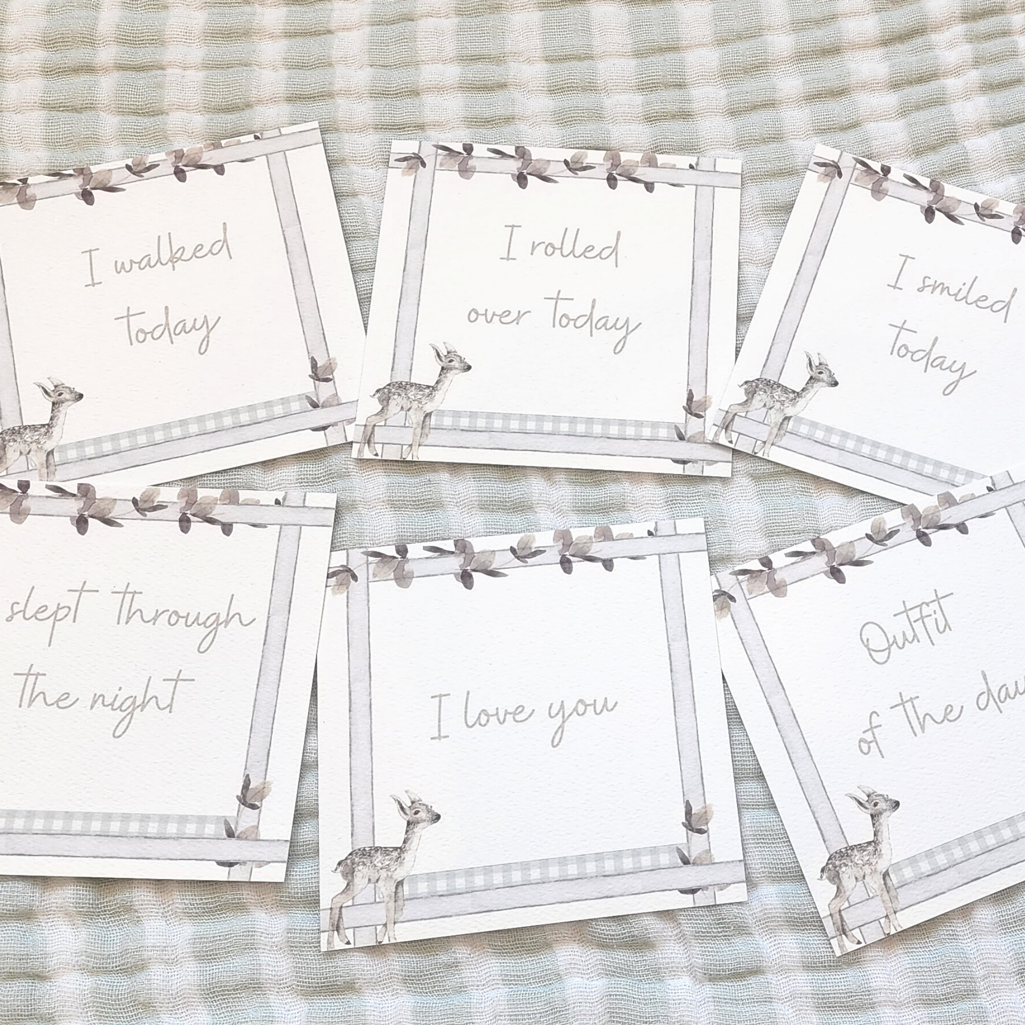 Curious Baby - Wholesale Milestone Art/Keepsake - Kids & Baby - Infant Milestone + Memory Cards (0-12 months)3