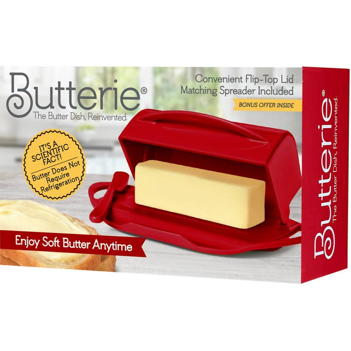 Butterie - Wholesale Butter Dish - Flip-Top Butter Dish w/ Butter Knife - Assorted Colors Case