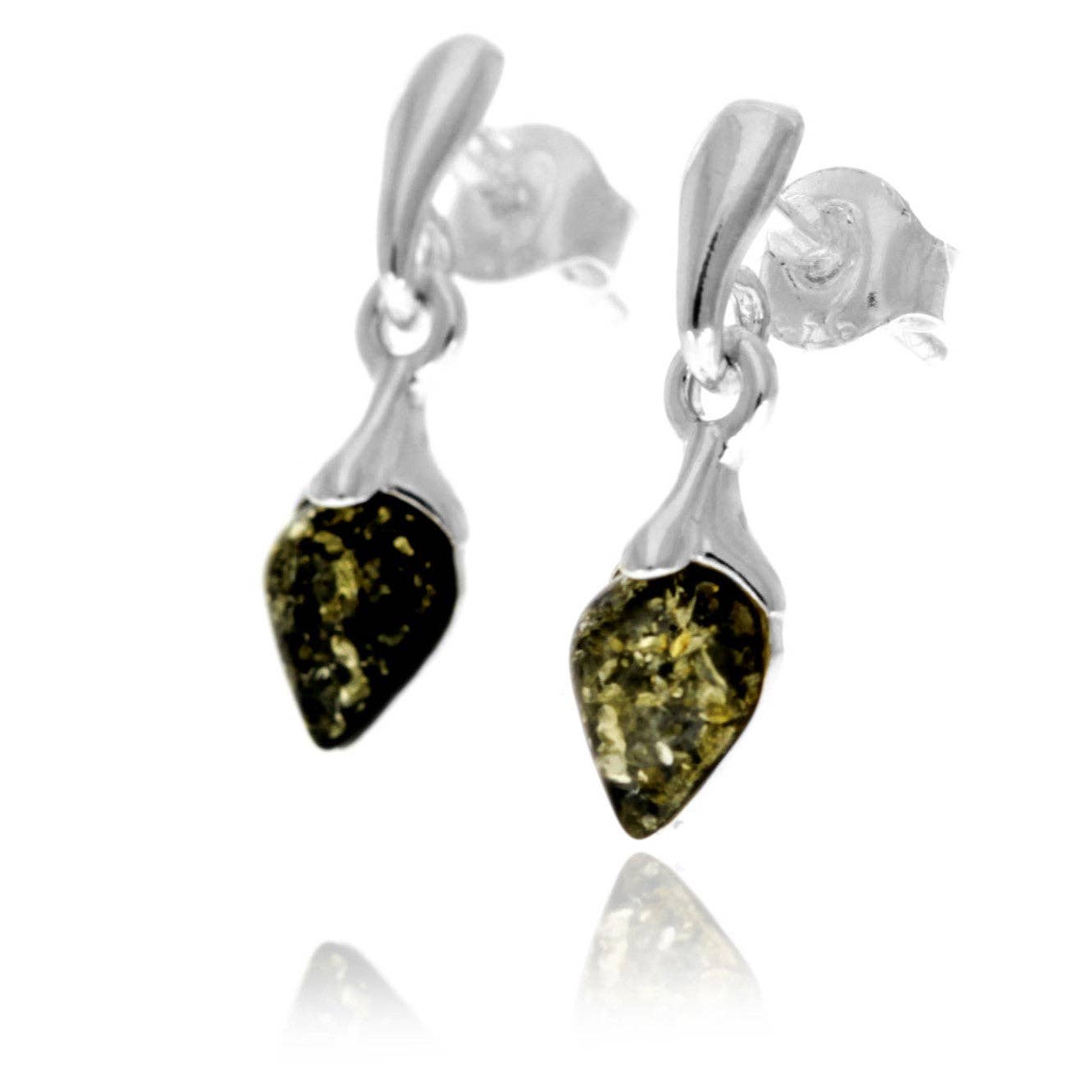 SilverAmber Jewellery - Venta al por mayor Pendientes colgantes - Pendientes de Plata de Ley 925 y Ámbar Báltico Genuino en Forma de Lágrima - GL10491