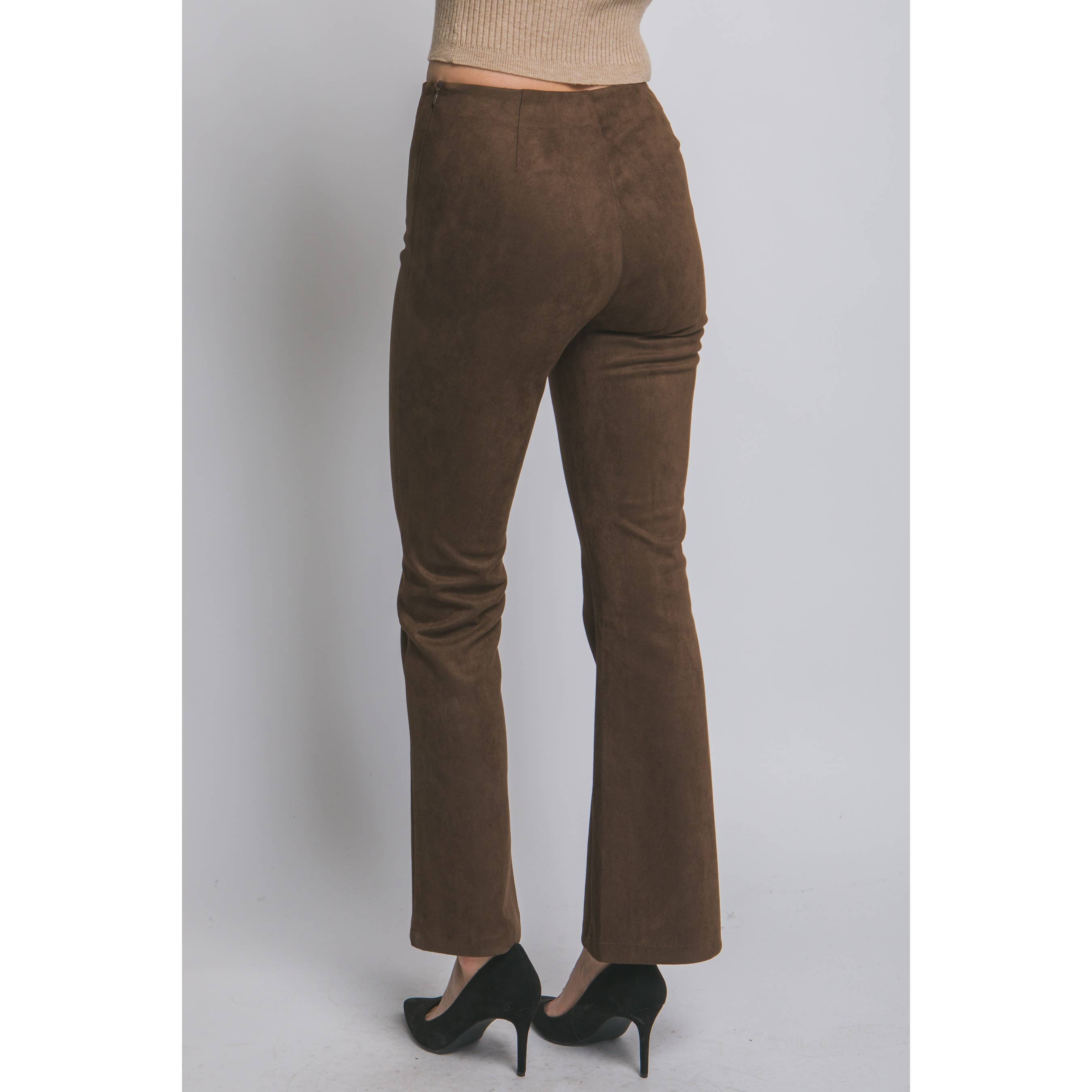 HiteJeans - Wholesale Pants - Women's - High Waisted Faux Suede Flare Pants5