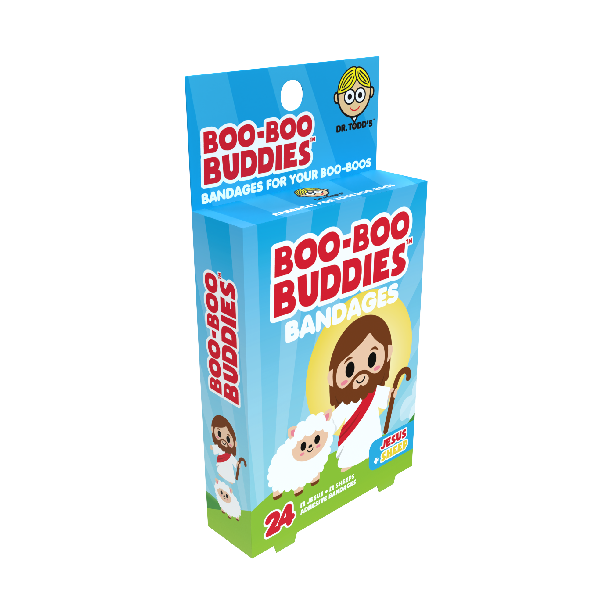 Boo Boo Buddies - Wholesale Bandaids/Bandages - Kids Bandages – Jesus + Sheep (24 Count, Latex-Free)2