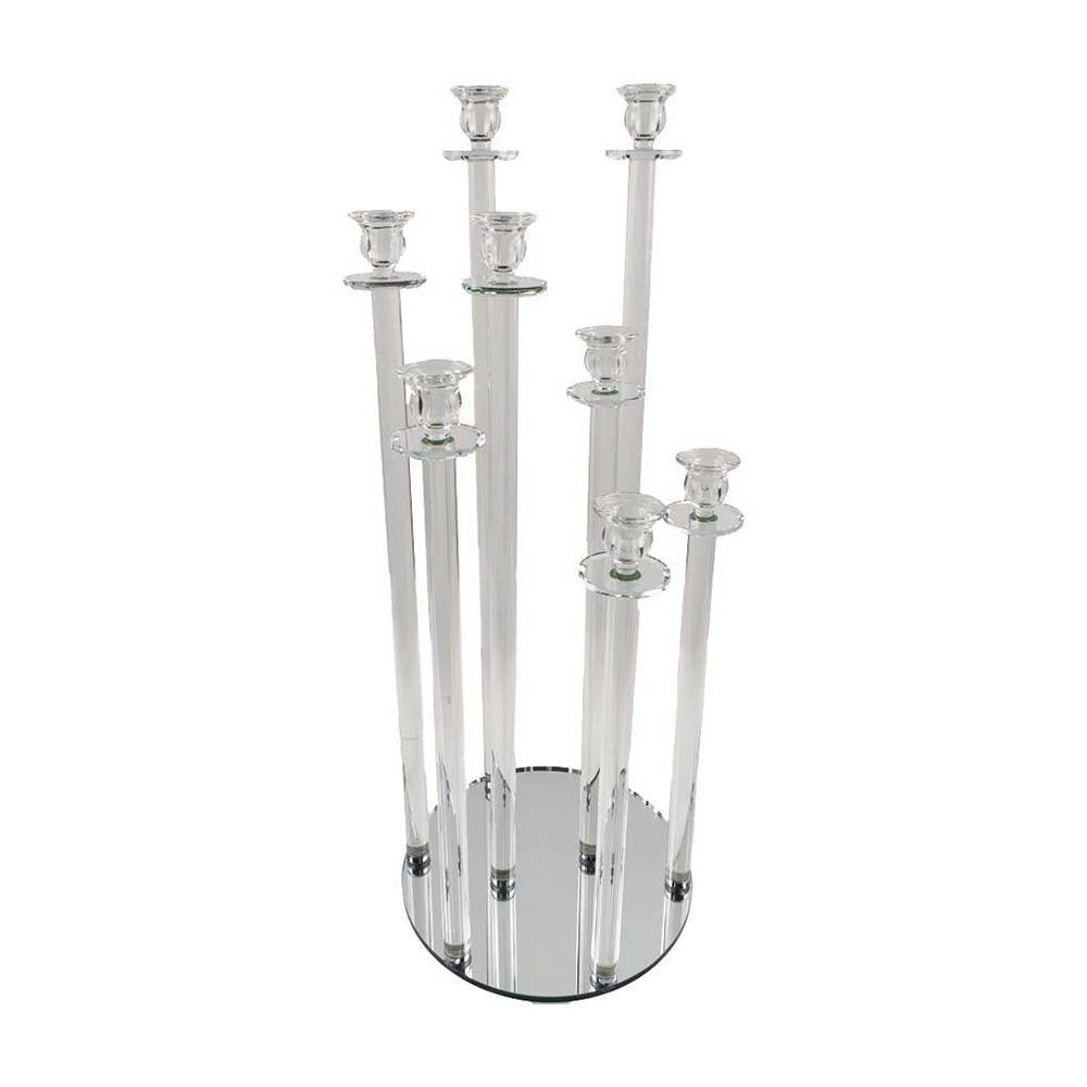 AULICA – Suporte de vela por atacado – Candelabro central de cristal com 8 luzes, altura 77 cm3