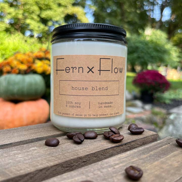 Fern x Flow Soy Candles + Home Fragrance - Wholesale Jar/Filled Candle - House Blend Farmhouse Autumn Glass Soy Candle - 8oz2