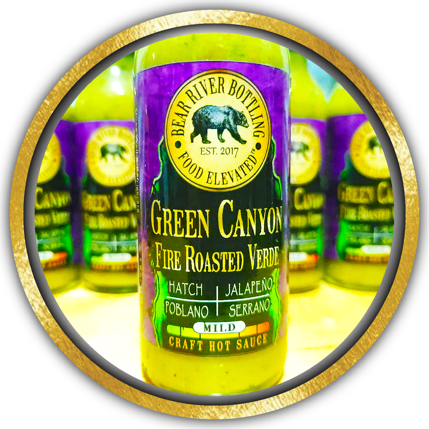 Bear River Bottling - Wholesale Hot Sauce - Green Canyon Fire Roasted Verde1