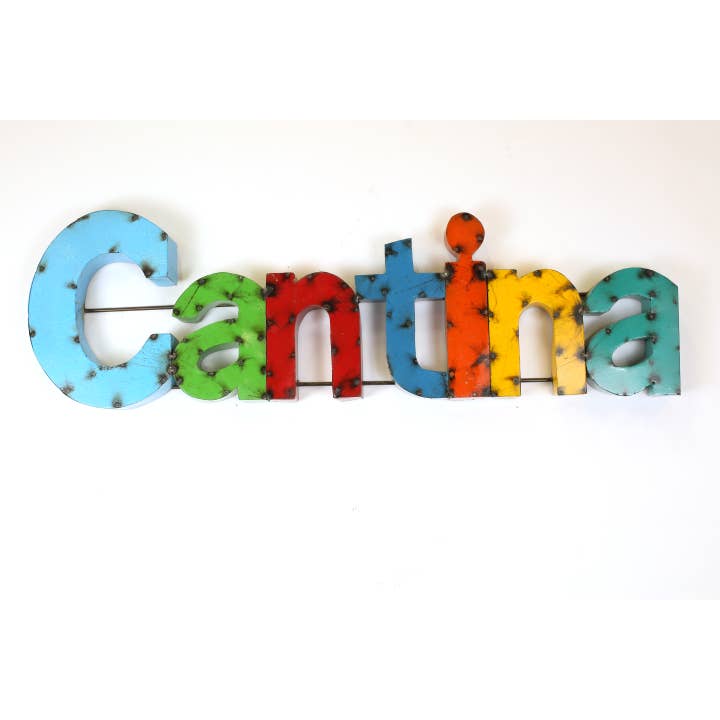 Placa Metálica Cantina Colorida-WH5--51x12-Decoração de Parede-Grande por atacado de My Amigos Imports