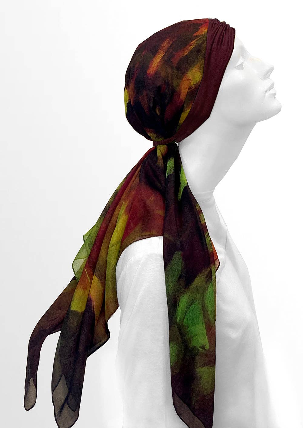 LuxCare Clothing - Wholesale Head Scarf - Women's - Fine Art Headscarf ~Wine3